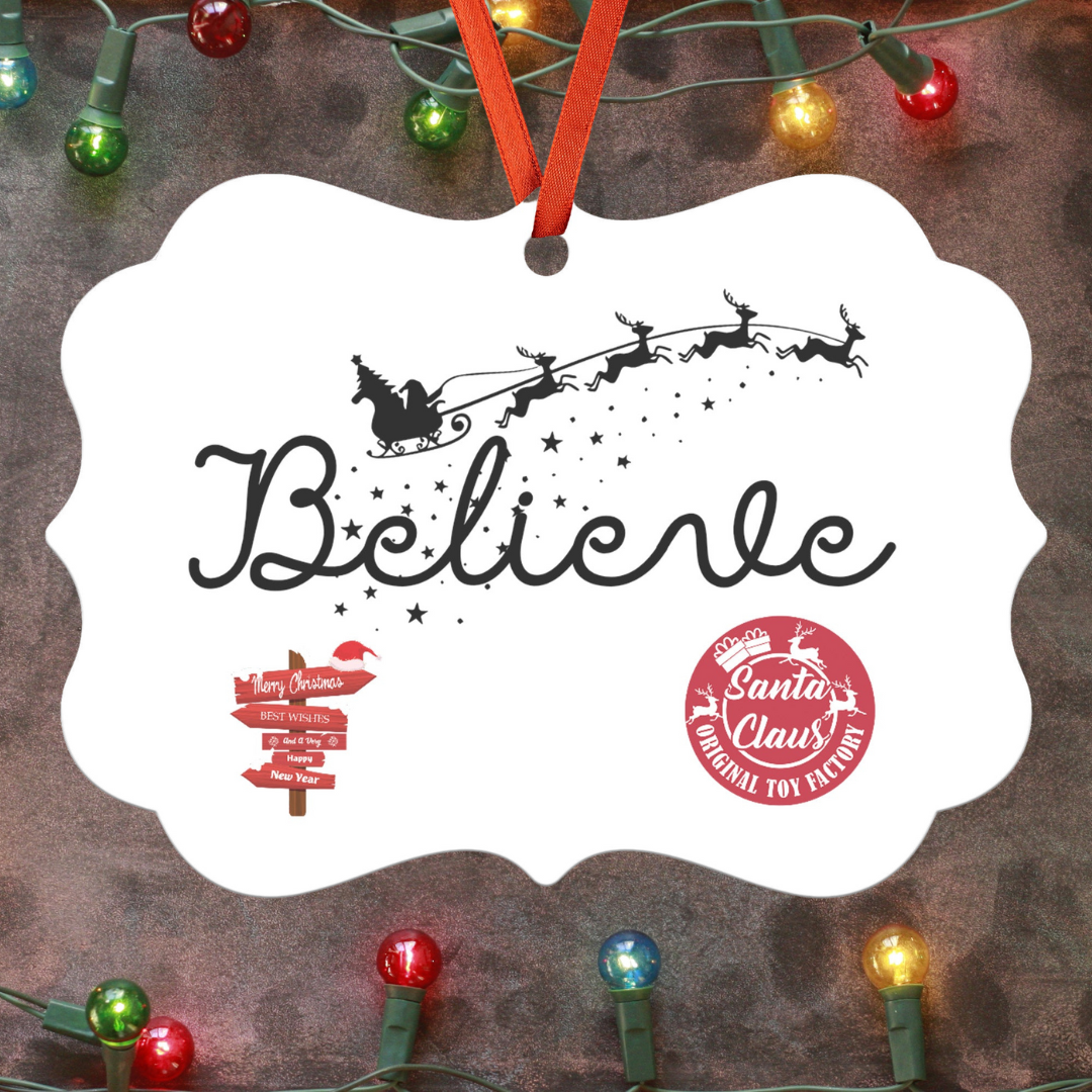 Believe Christmas Ornament, Christmas Tree Ornament, Santa Decoration, Christmas Decorations, Family Christmas Decor