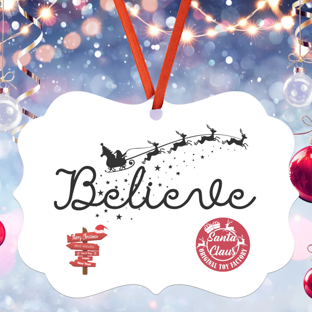 Believe Christmas Ornament, Christmas Tree Ornament, Santa Decoration, Christmas Decorations, Family Christmas Decor
