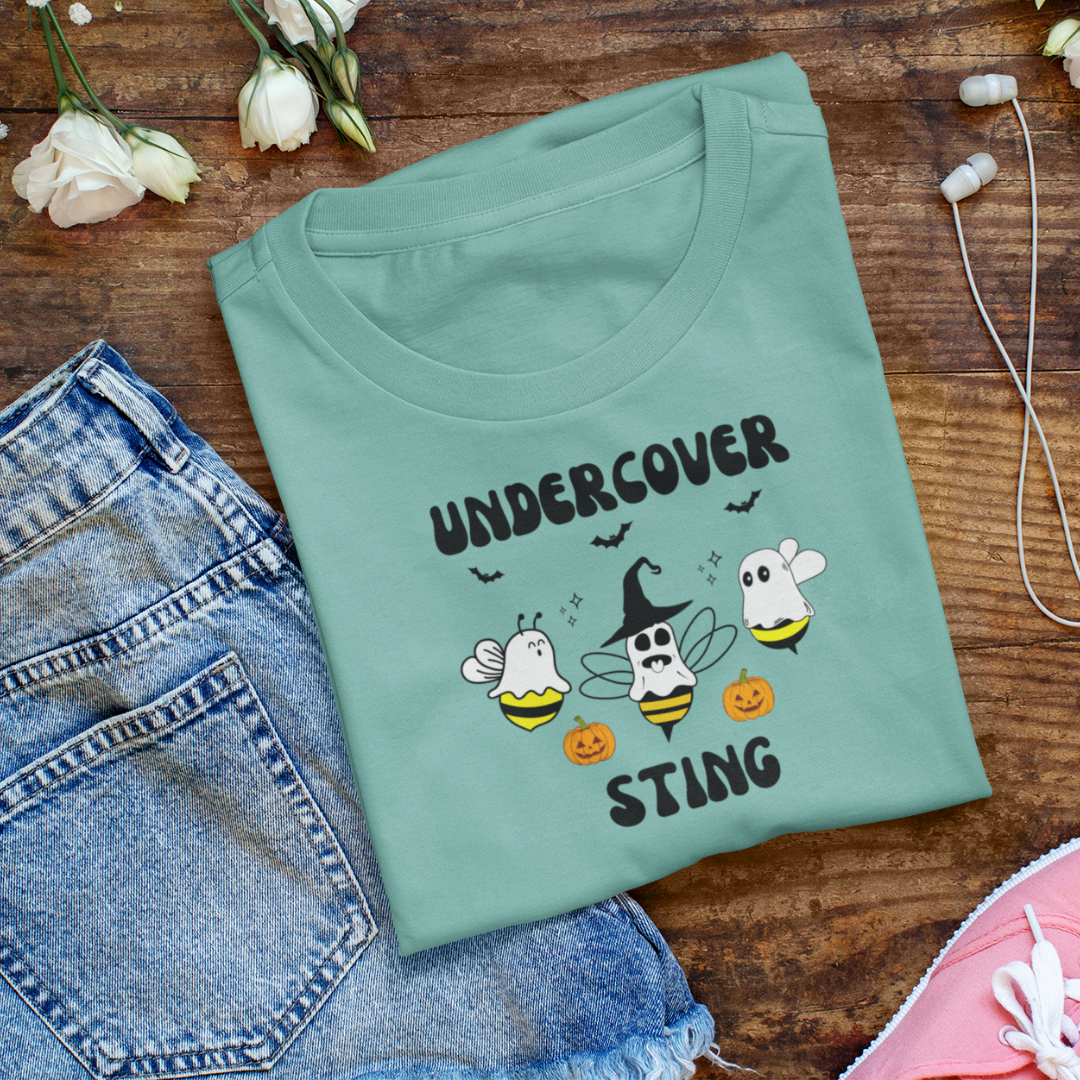 Halloween Ghost Shirt, Undercover Sting Ghost Bees Tshirt, Funny Halloween Trick or Treat Tee, Halloween Apparel, Bee Lover Shirt