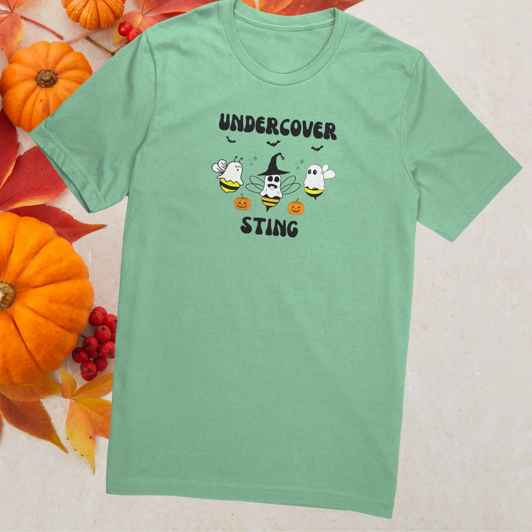 Halloween Ghost Shirt, Undercover Sting Ghost Bees Tshirt, Funny Halloween Trick or Treat Tee, Halloween Apparel, Bee Lover Shirt
