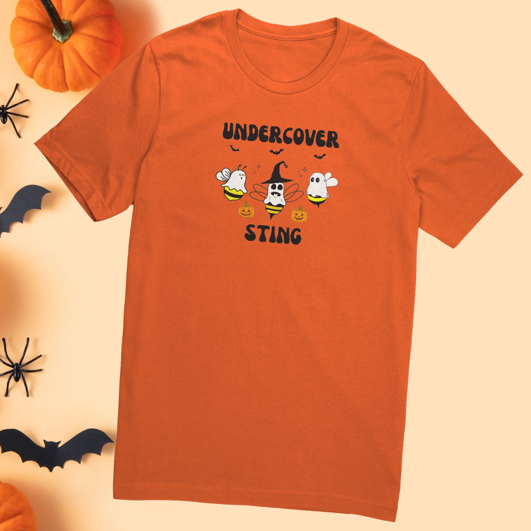 Halloween Ghost Shirt, Undercover Sting Ghost Bees Tshirt, Funny Halloween Trick or Treat Tee, Halloween Apparel, Bee Lover Shirt