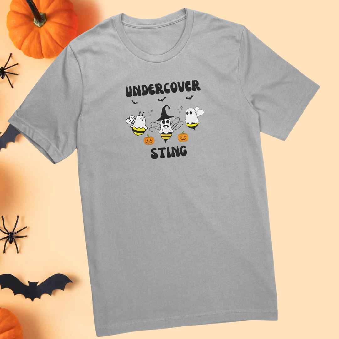 Halloween Ghost Shirt, Undercover Sting Ghost Bees Tshirt, Funny Halloween Trick or Treat Tee, Halloween Apparel, Bee Lover Shirt