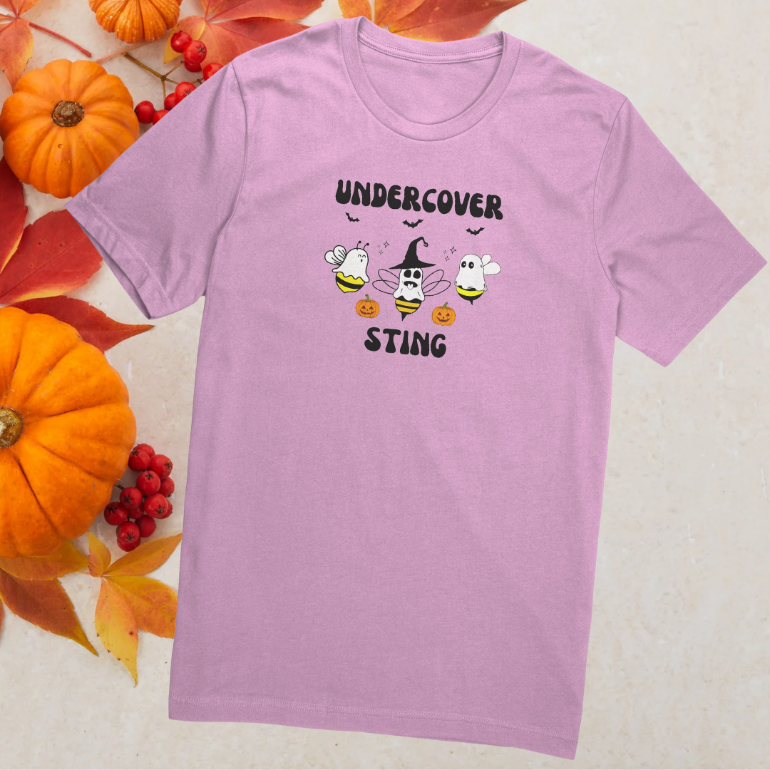 Halloween Ghost Shirt, Undercover Sting Ghost Bees Tshirt, Funny Halloween Trick or Treat Tee, Halloween Apparel, Bee Lover Shirt