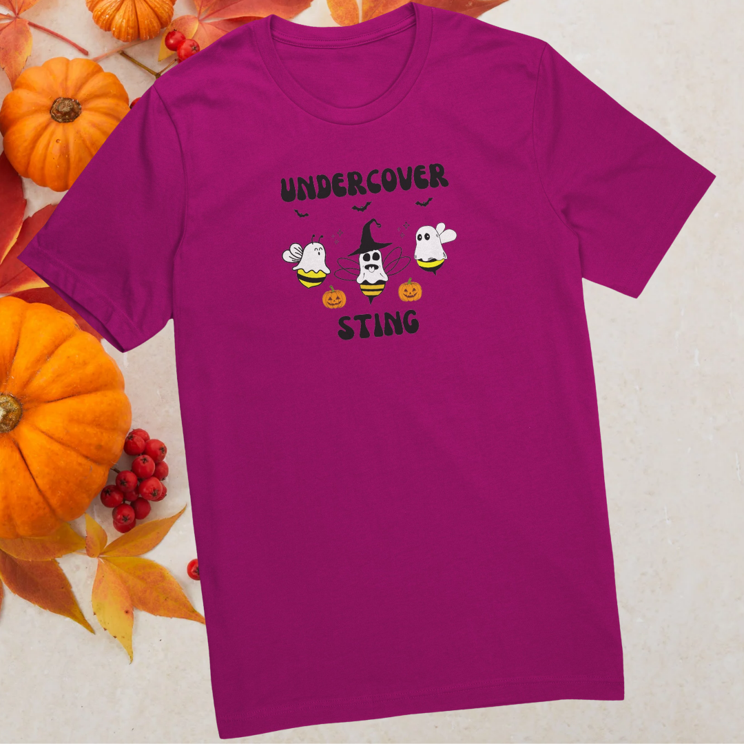Halloween Ghost Shirt, Undercover Sting Ghost Bees Tshirt, Funny Halloween Trick or Treat Tee, Halloween Apparel, Bee Lover Shirt