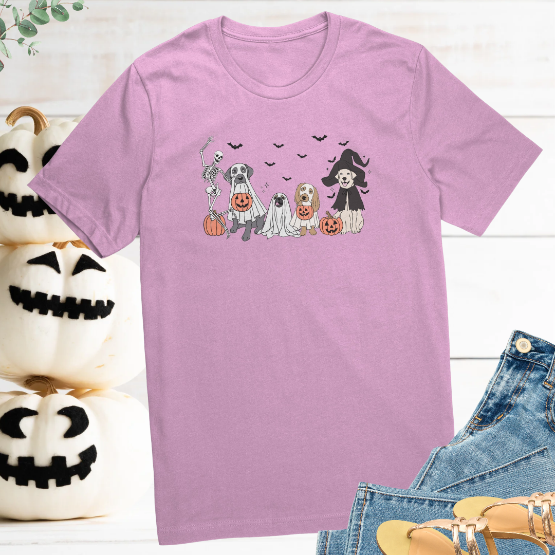 Funny Dog Halloween Shirt, Ghost Dogs Tshirt, Dog Skeleton Tee, Boop Dog Shirt, Dog Lover Shirt, Dog Mom Tee, Pumpkin Vintage Halloween Tee
