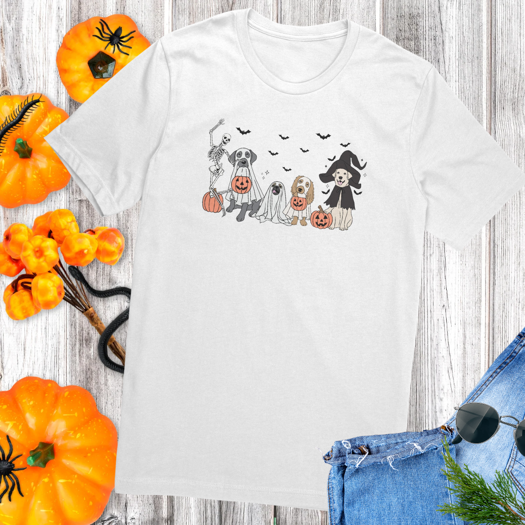 Funny Dog Halloween Shirt, Ghost Dogs Tshirt, Dog Skeleton Tee, Boop Dog Shirt, Dog Lover Shirt, Dog Mom Tee, Pumpkin Vintage Halloween Tee