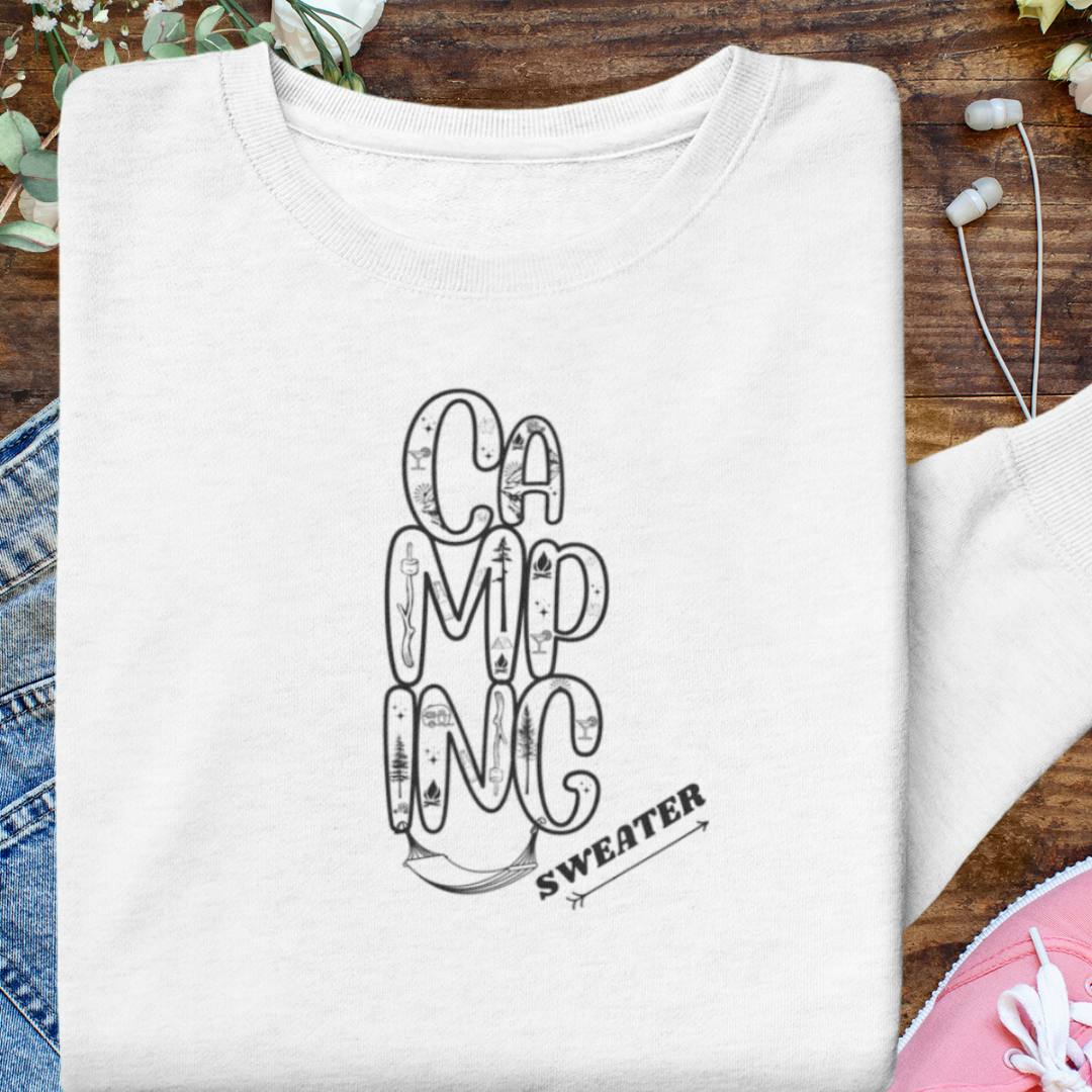 Camping Sweatshirt, Cozy Fall Sweater, Outdoor Sweatshirt, Hiking Sweater, Caravan Sweatshirt, RV Sweater, Van Sweatshirt, Hummock Camping Shirt, Car Camping Sweatshirt, Unisex Crewneck Camping Life Apparel