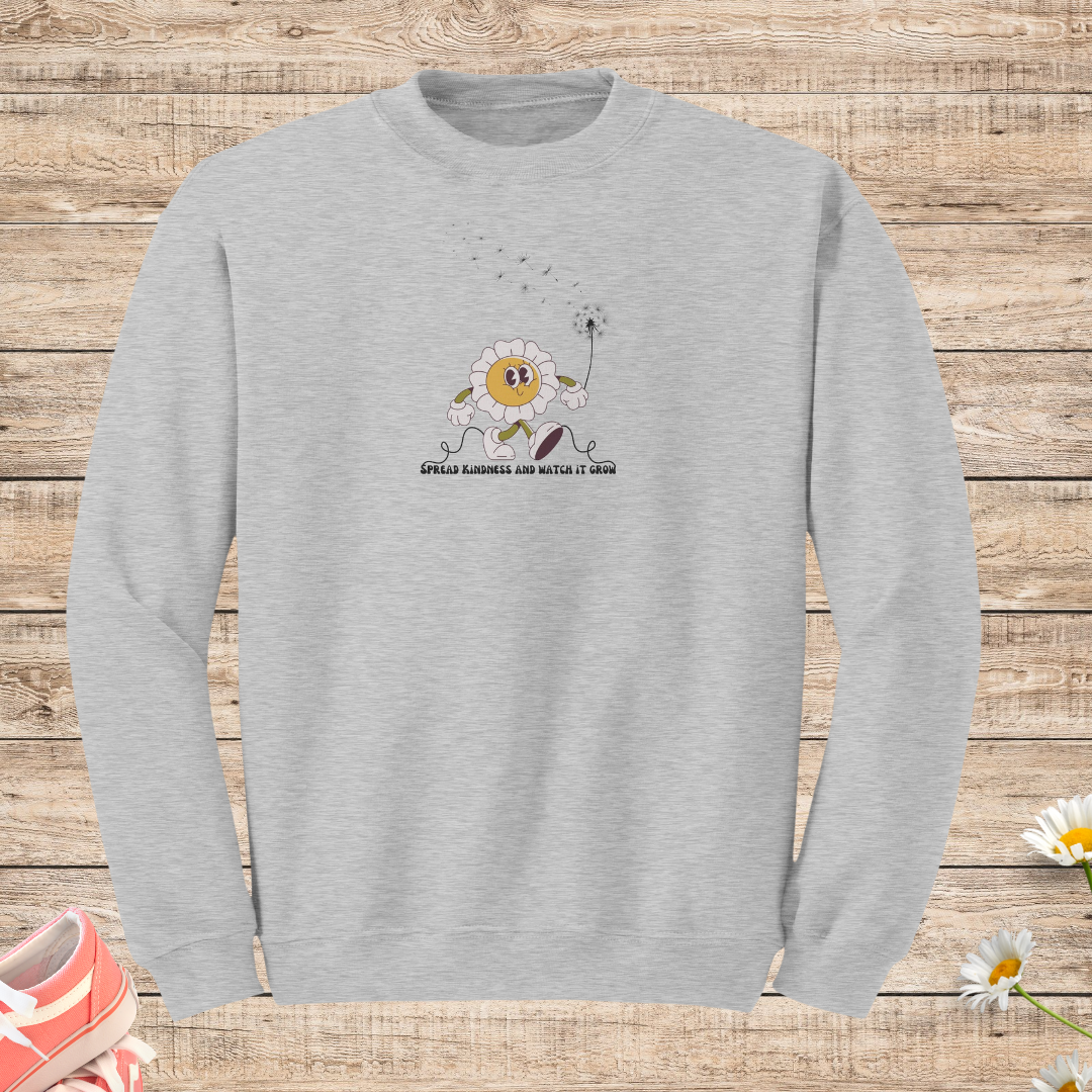 Retro Daisy Sweatshirt, Wildflower Dandelion Sweater, Motivational Apparel, Inspirational Message Sweatshirt, Positive Quote Sweater, Plant Lover Gift