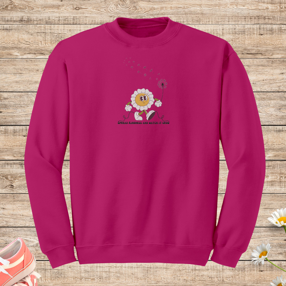 Retro Daisy Sweatshirt, Wildflower Dandelion Sweater, Motivational Apparel, Inspirational Message Sweatshirt, Positive Quote Sweater, Plant Lover Gift
