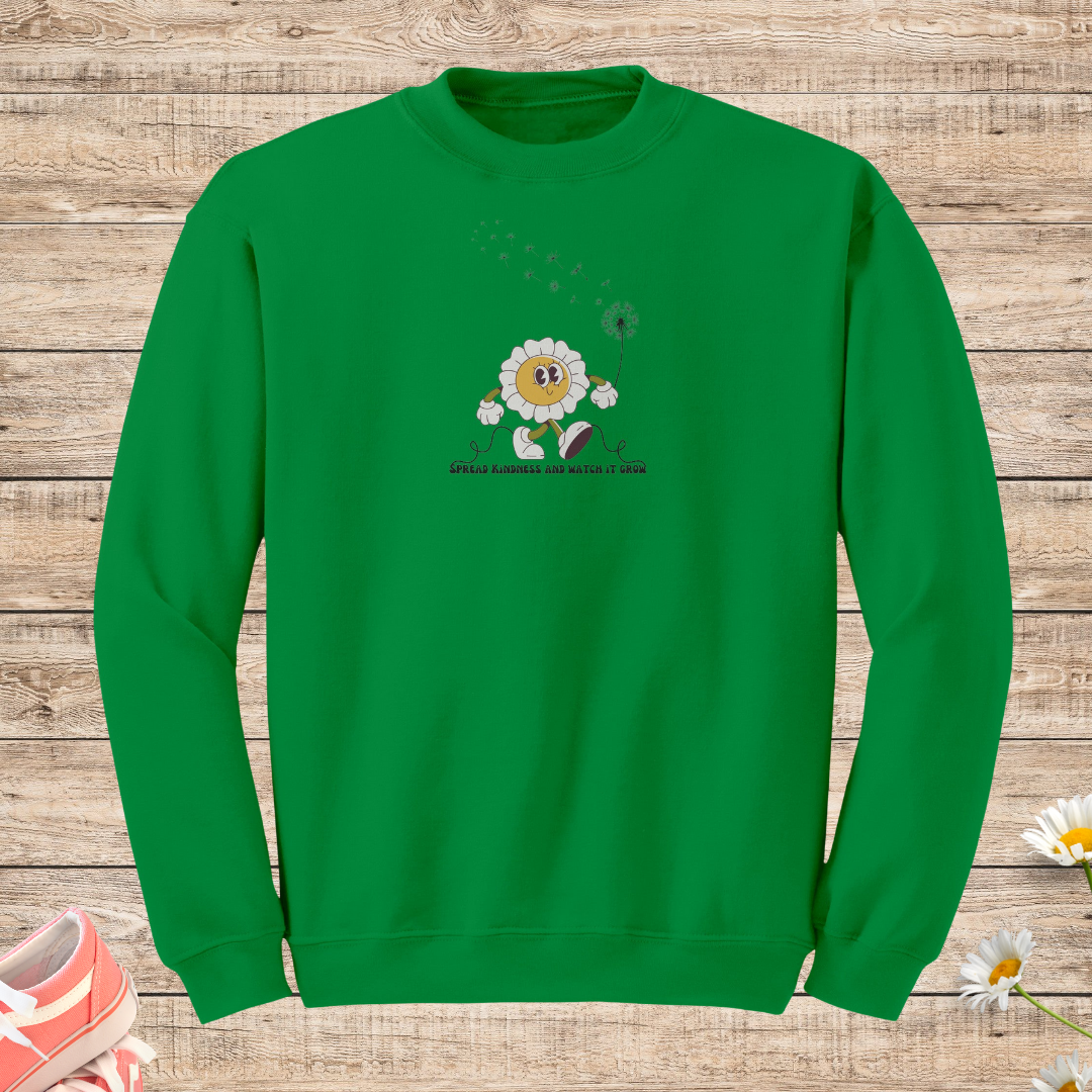 Retro Daisy Sweatshirt, Wildflower Dandelion Sweater, Motivational Apparel, Inspirational Message Sweatshirt, Positive Quote Sweater, Plant Lover Gift
