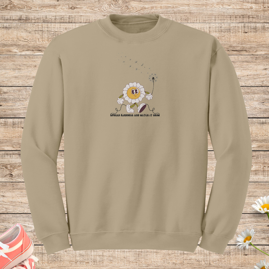 Retro Daisy Sweatshirt, Wildflower Dandelion Sweater, Motivational Apparel, Inspirational Message Sweatshirt, Positive Quote Sweater, Plant Lover Gift