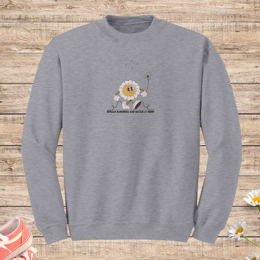 Retro Daisy Sweatshirt, Wildflower Dandelion Sweater, Motivational Apparel, Inspirational Message Sweatshirt, Positive Quote Sweater, Plant Lover Gift