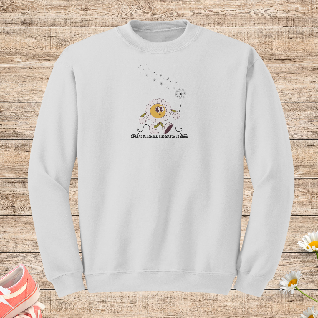 Retro Daisy Sweatshirt, Wildflower Dandelion Sweater, Motivational Apparel, Inspirational Message Sweatshirt, Positive Quote Sweater, Plant Lover Gift
