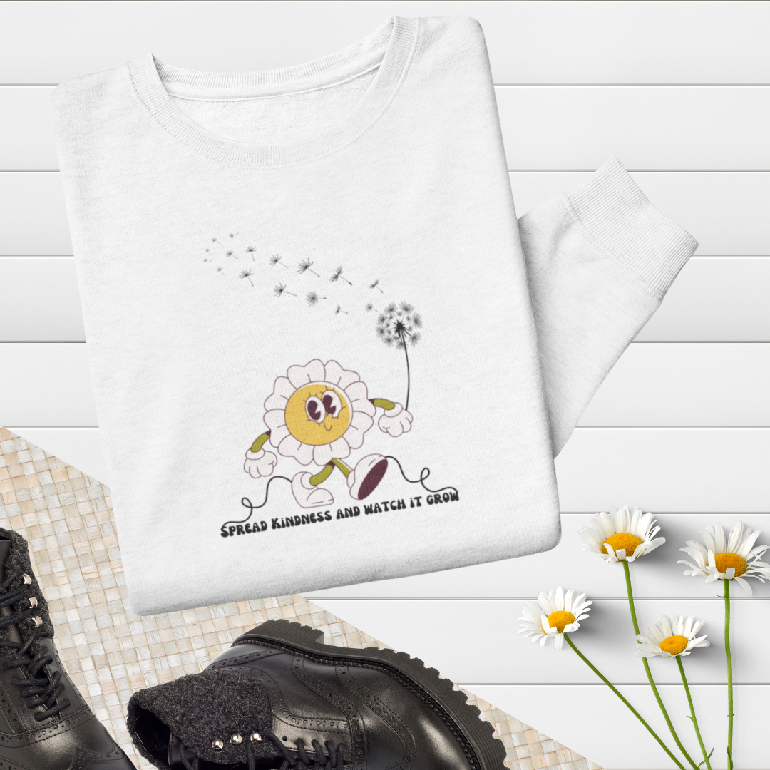 Retro Daisy Sweatshirt, Wildflower Dandelion Sweater, Motivational Apparel, Inspirational Message Sweatshirt, Positive Quote Sweater, Plant Lover Gift