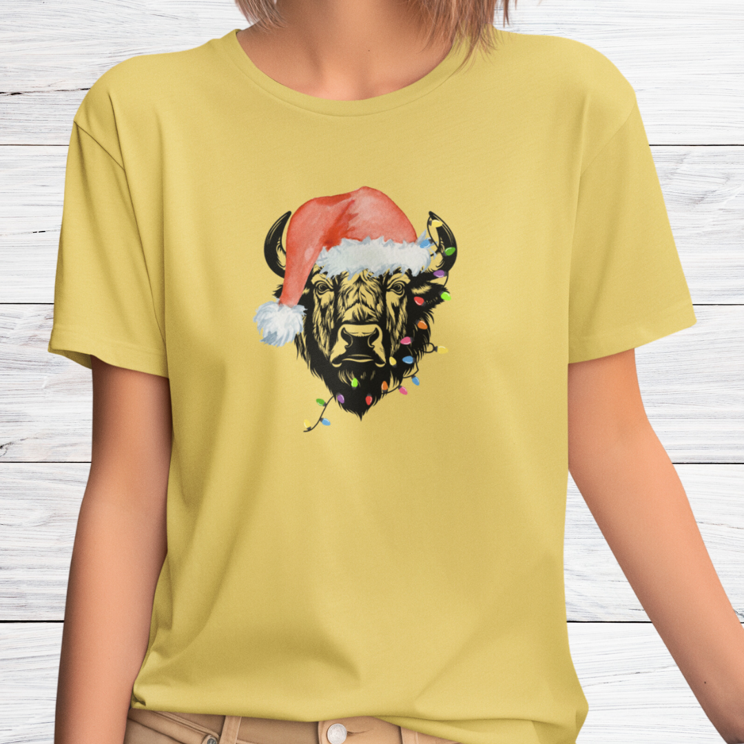 Bison Christmas Shirt, Christmas Lights Bison Shirt, Bison Lover Christmas Shirt, Buffalo Christmas Camping Shirt, Gift for Bison National Parks Lover