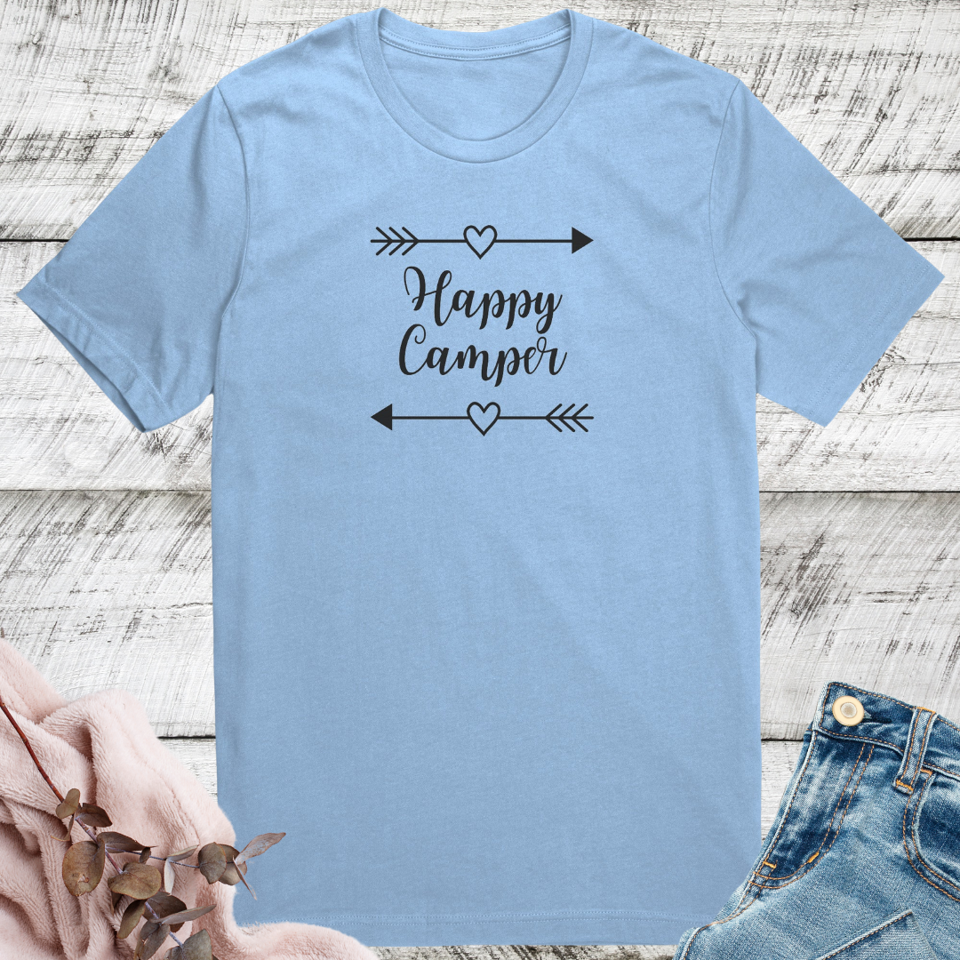 Happy Camper Shirt, Camping Shirt, Campfire Shirt, Adventure Shirt, Hiking Shirt, Camper Gift, Nature Lover Gift