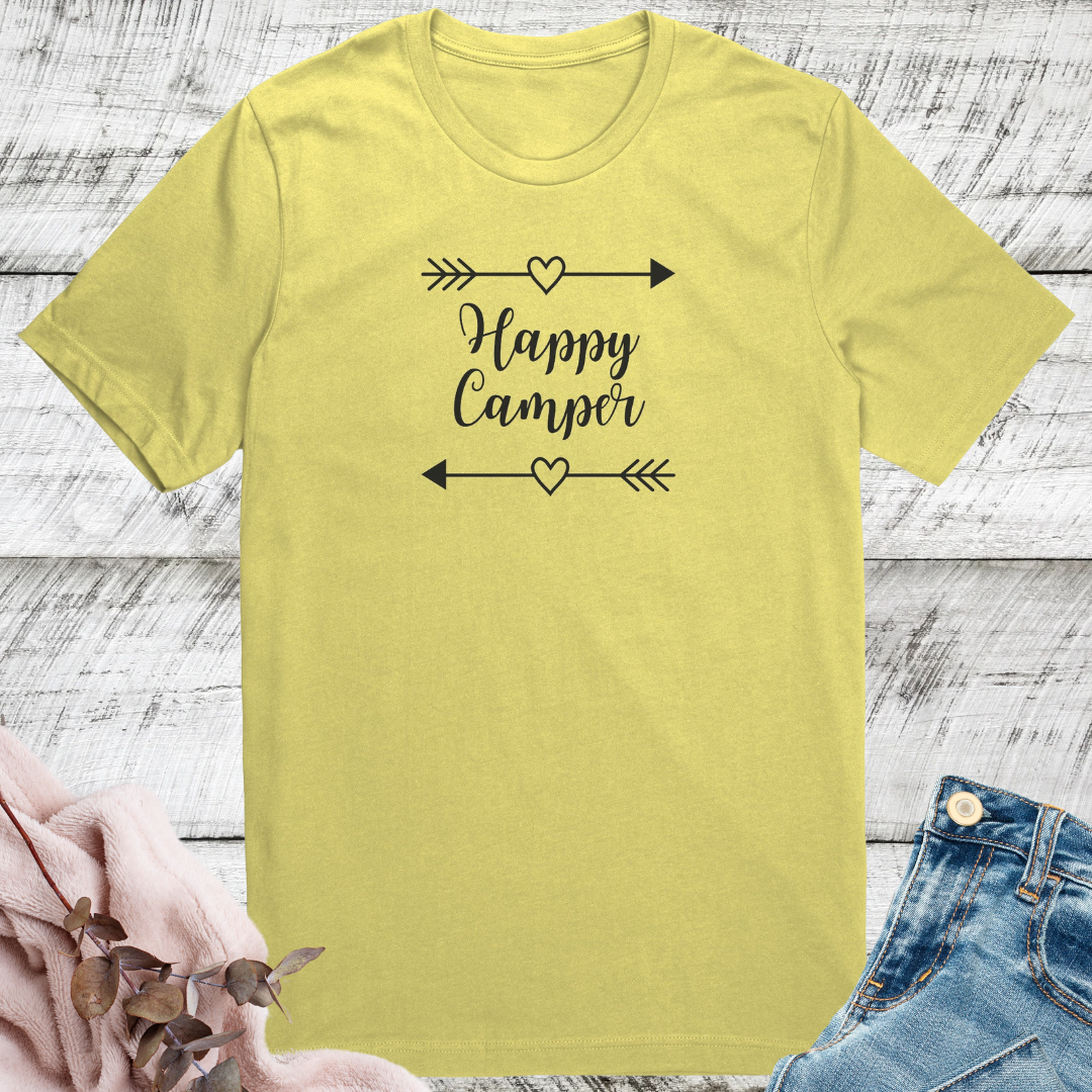 Happy Camper Shirt, Camping Shirt, Campfire Shirt, Adventure Shirt, Hiking Shirt, Camper Gift, Nature Lover Gift