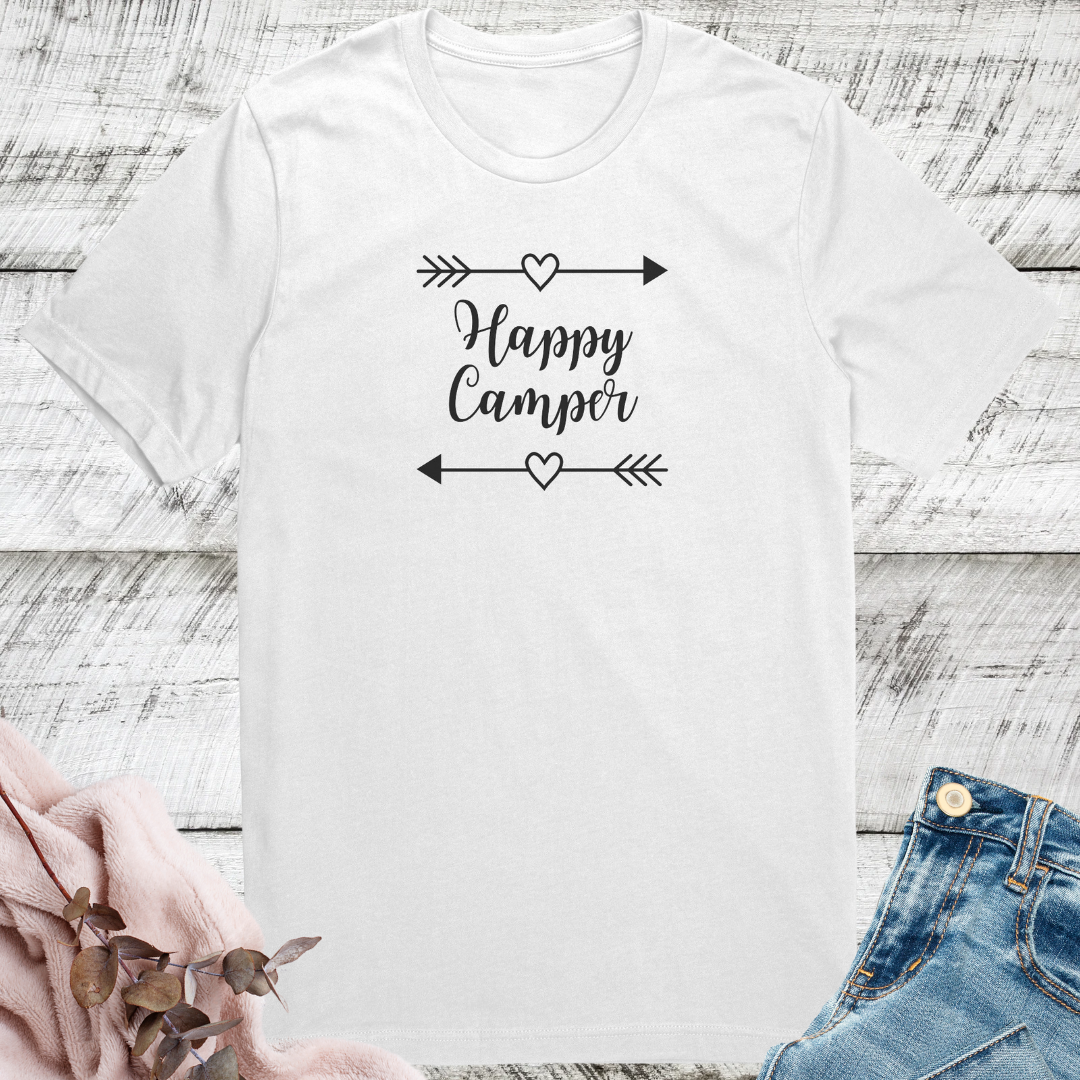 Happy Camper Shirt, Camping Shirt, Campfire Shirt, Adventure Shirt, Hiking Shirt, Camper Gift, Nature Lover Gift
