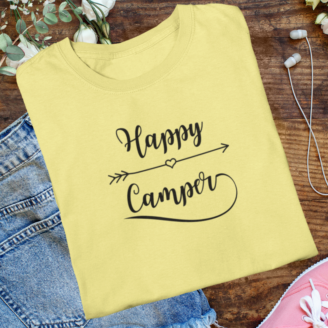 Happy Camper Tshirt, Cute Camping Shirt, Hiking Shirt, Adventure Shirt, Campfire Shirt, Nature Lover Gift