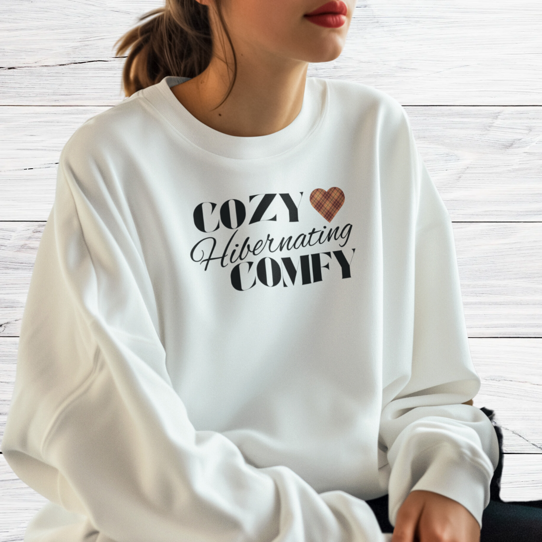 Cozy Comfy Sweatshirt, Hibernating Sweater, Women's Fall Oversized Crewneck Sweatshirt, Gift for Fall Lover, Homebody Lover