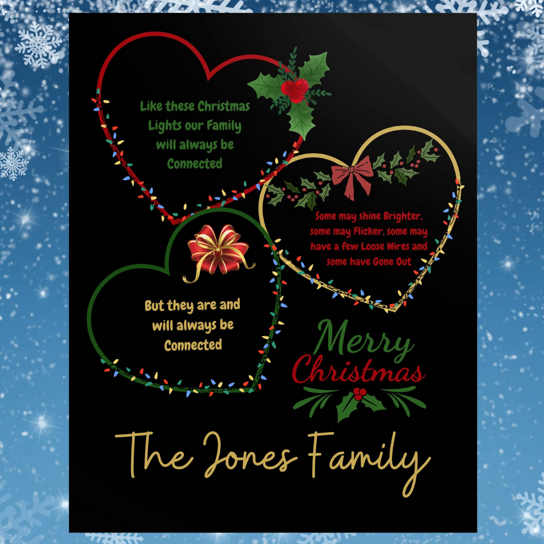 Personalized Christmas Wall Hanging Decor, Heartfelt Family Xmas Decoration, Christmas Gift for Grandmother, Gift for Mom