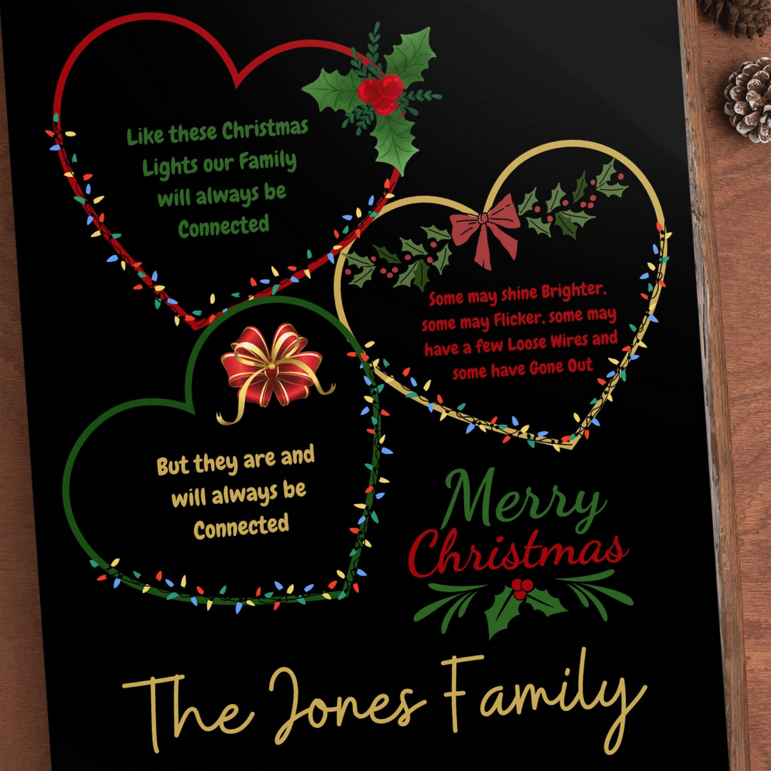 Personalized Christmas Wall Hanging Decor, Heartfelt Family Xmas Decoration, Christmas Gift for Grandmother, Gift for Mom