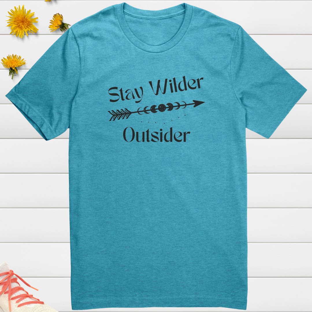Stay Wilder Outsider Crescent Moon Tshirt, Camp Arrow Shirt, Hiking Shirt, Astrology Star Lover Shirt, Nature Lover Gift
