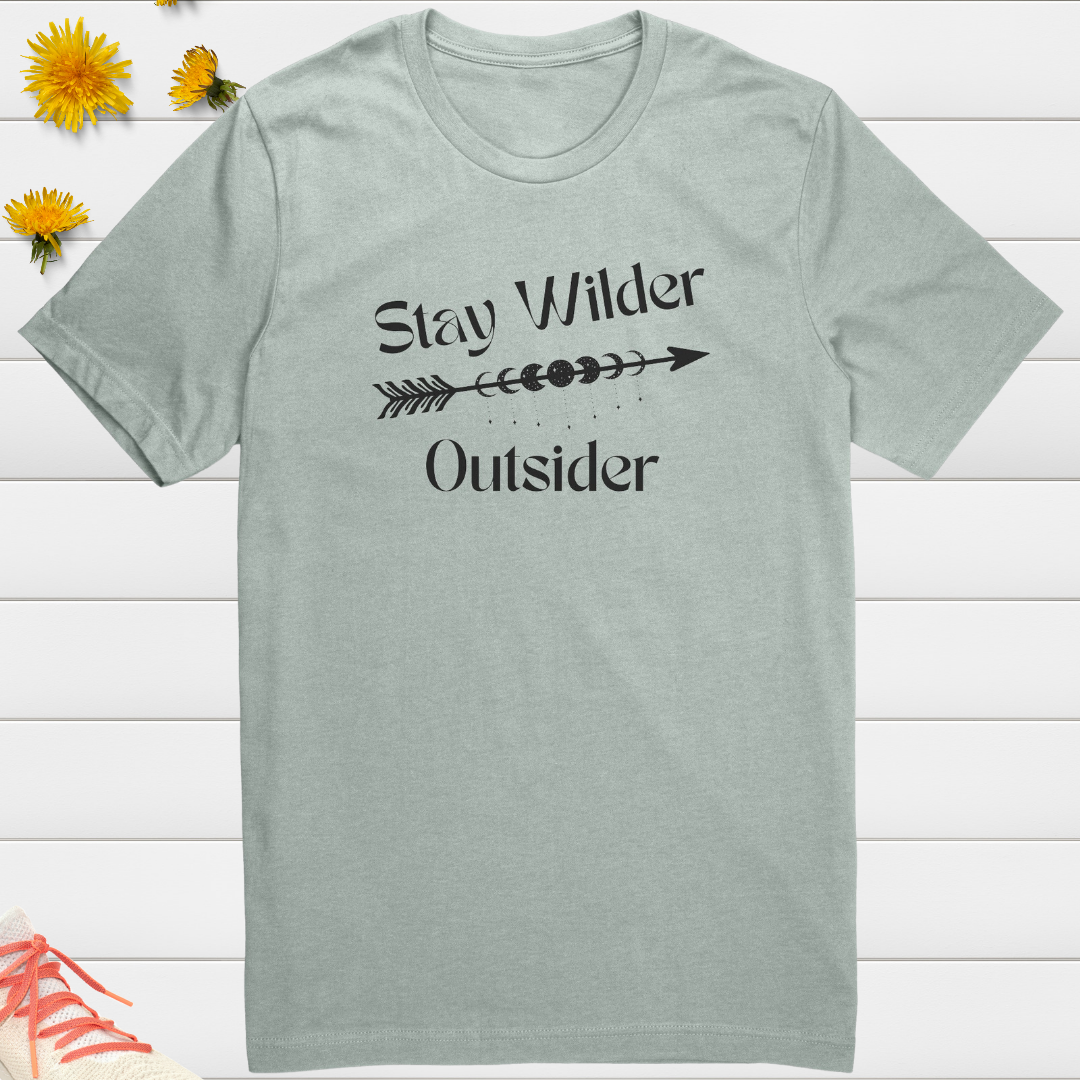 Stay Wilder Outsider Crescent Moon Tshirt, Camp Arrow Shirt, Hiking Shirt, Astrology Star Lover Shirt, Nature Lover Gift