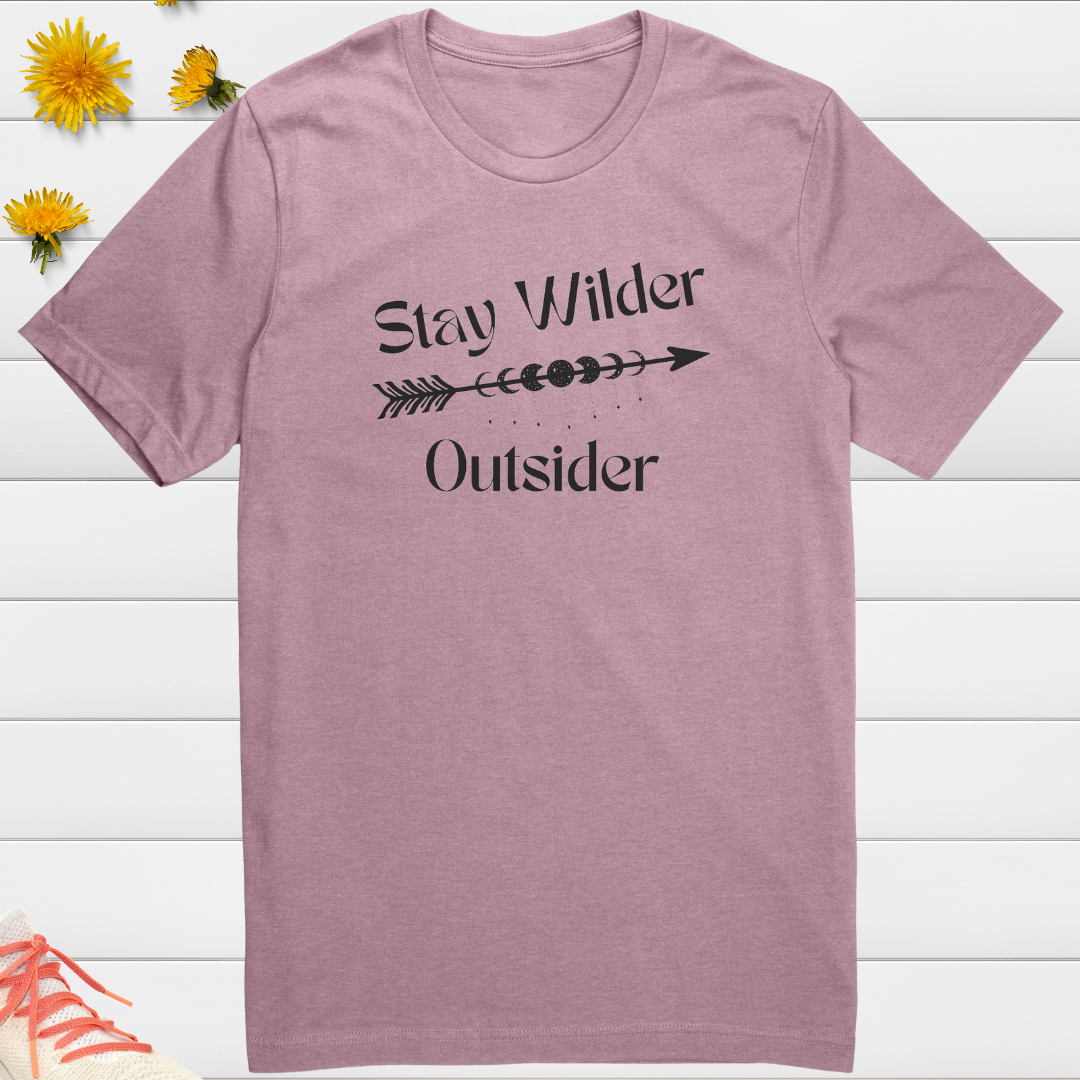 Stay Wilder Outsider Crescent Moon Tshirt, Camp Arrow Shirt, Hiking Shirt, Astrology Star Lover Shirt, Nature Lover Gift