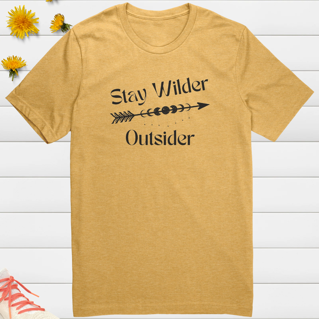 Stay Wilder Outsider Crescent Moon Tshirt, Camp Arrow Shirt, Hiking Shirt, Astrology Star Lover Shirt, Nature Lover Gift