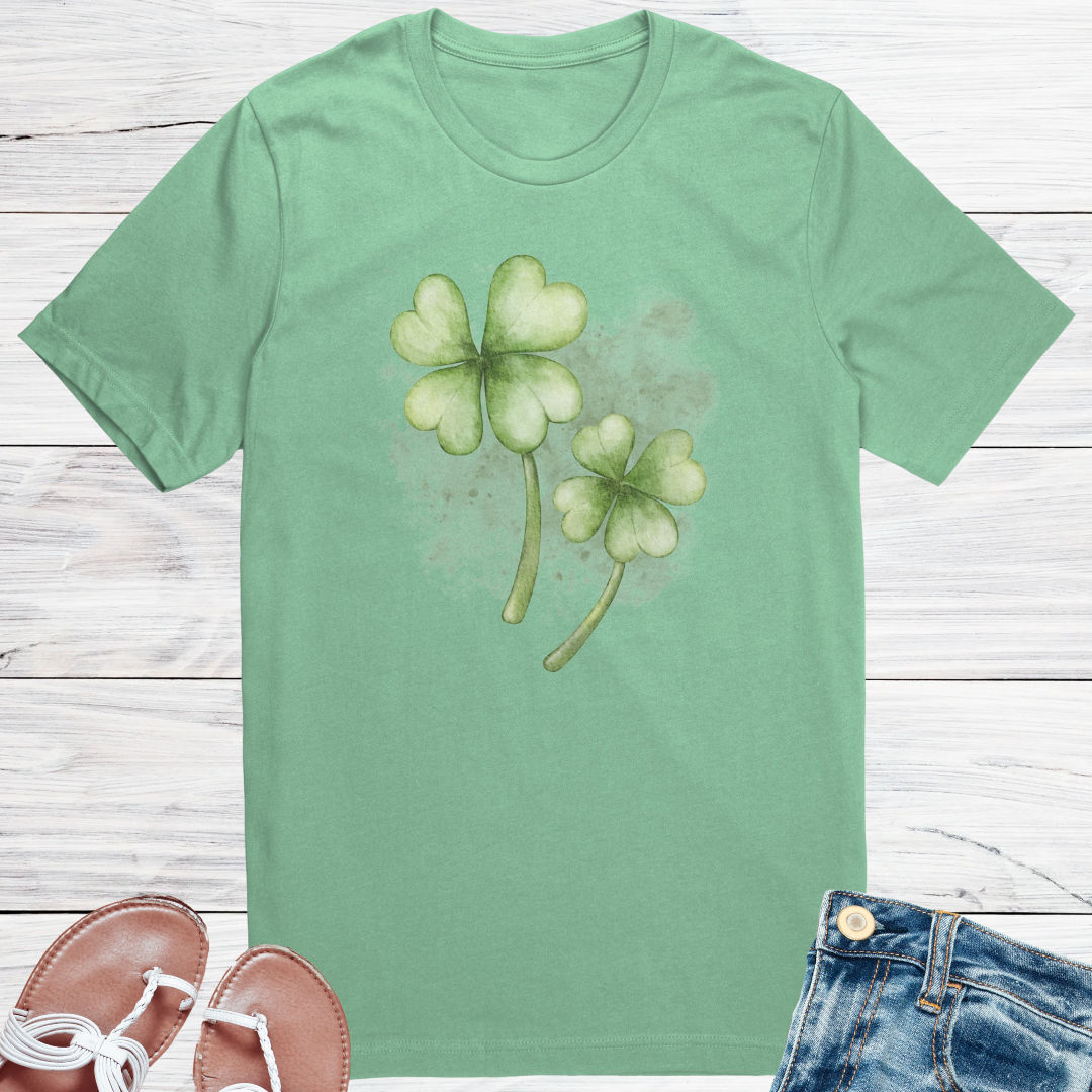 St Patrick's Day Shirt, Shamrock Lucky Tshirt, St Paddy's Day Irish Clothing, Cute Clover Shirt, Gift for Gardener, Nature Lover Gift