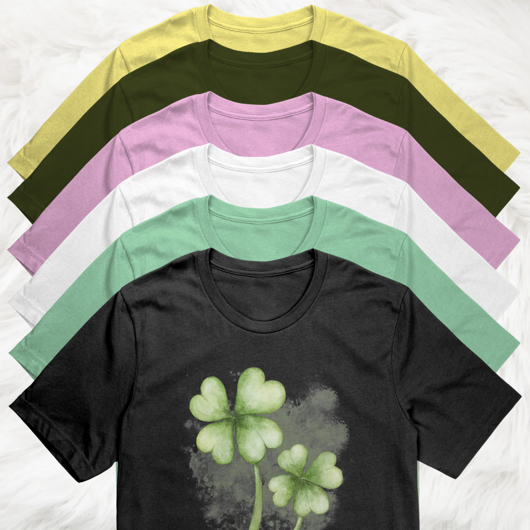 St Patrick's Day Shirt, Shamrock Lucky Tshirt, St Paddy's Day Irish Clothing, Cute Clover Shirt, Gift for Gardener, Nature Lover Gift