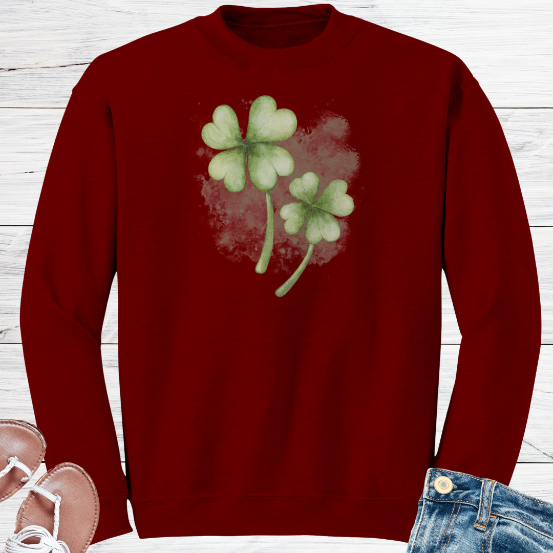 St Patrick's Day Sweatshirt, Shamrock Sweater, St Paddy's Day Lucky Irish Clover Clothing, Gift for Nature Lover