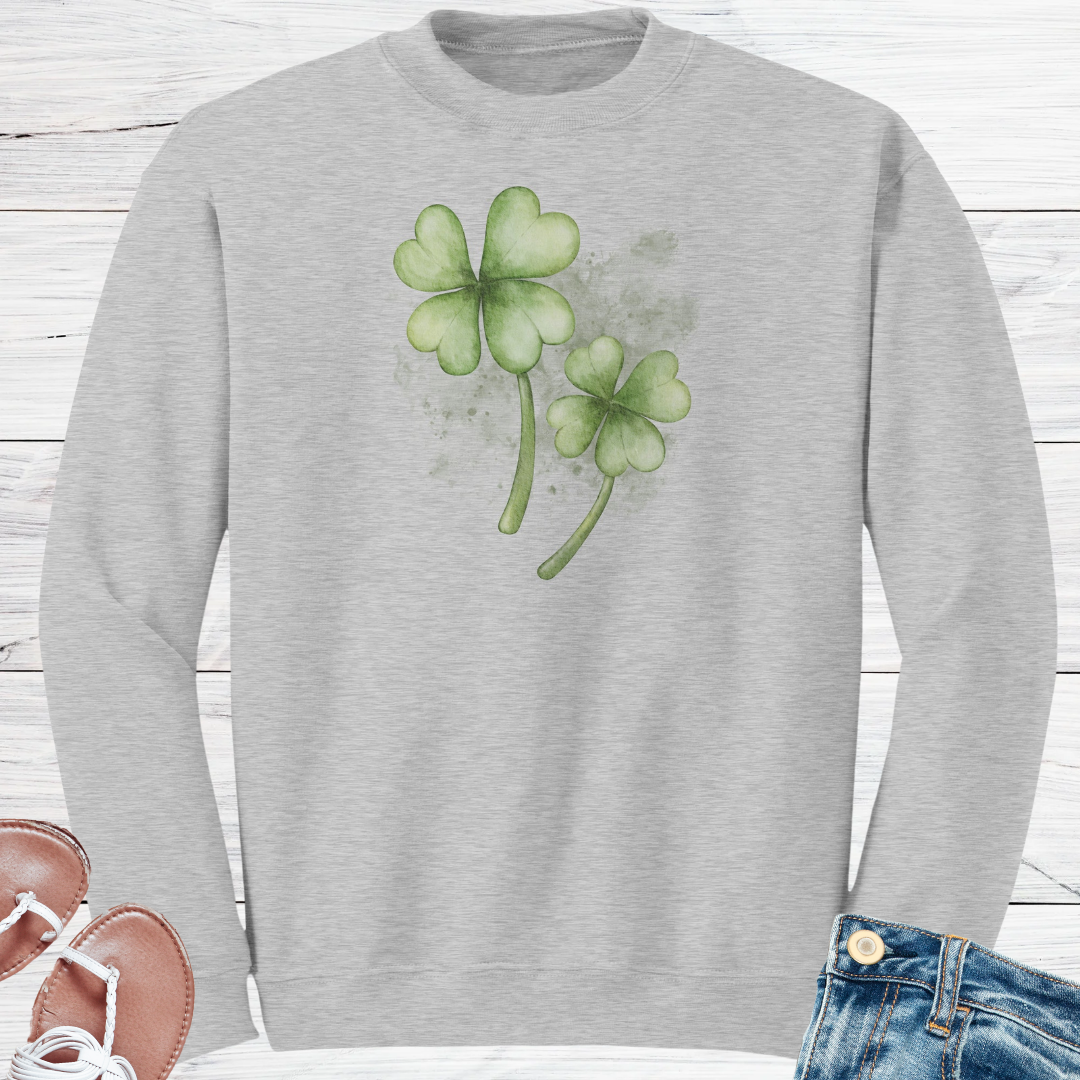 St Patrick's Day Sweatshirt, Shamrock Sweater, St Paddy's Day Lucky Irish Clover Clothing, Gift for Nature Lover