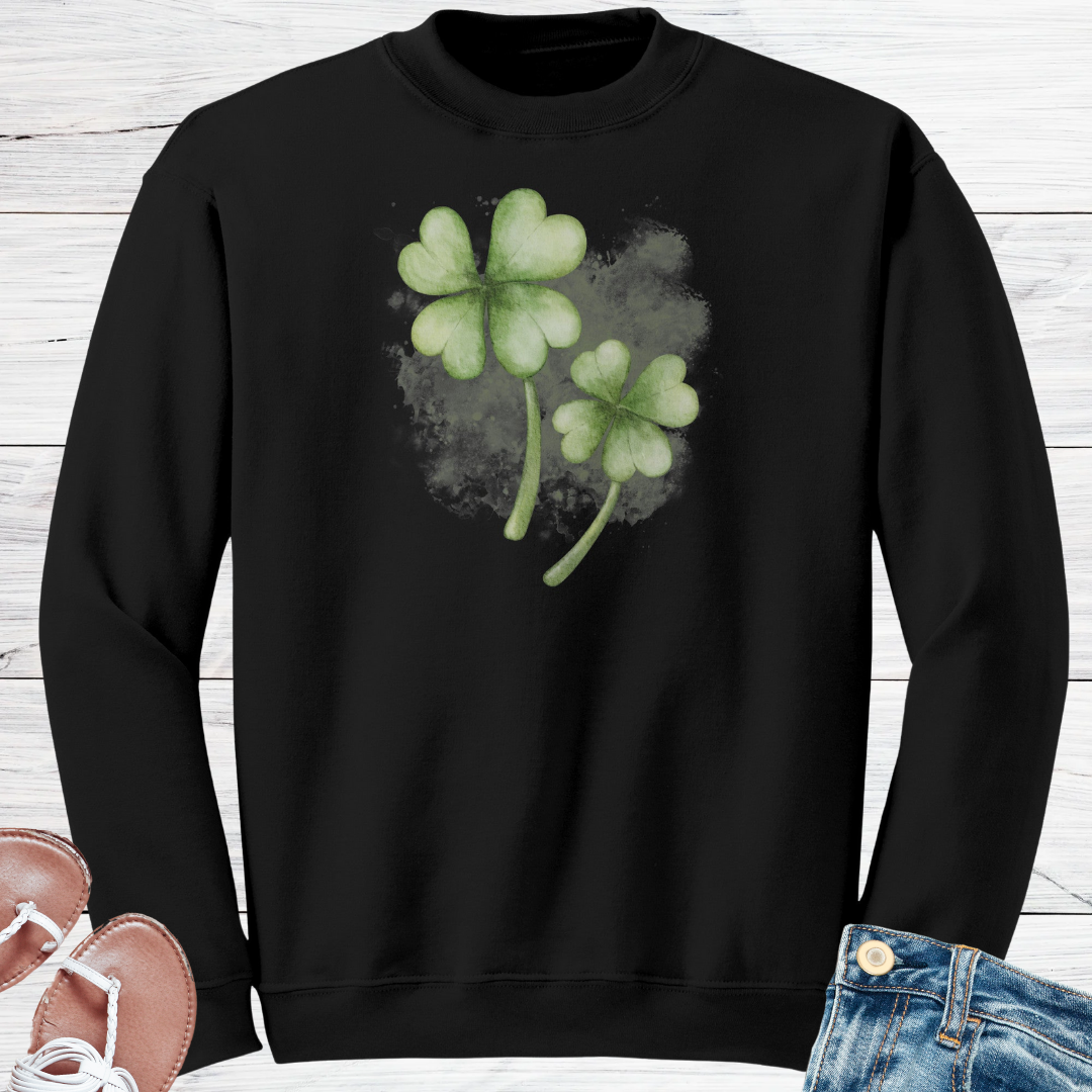 St Patrick's Day Sweatshirt, Shamrock Sweater, St Paddy's Day Lucky Irish Clover Clothing, Gift for Nature Lover