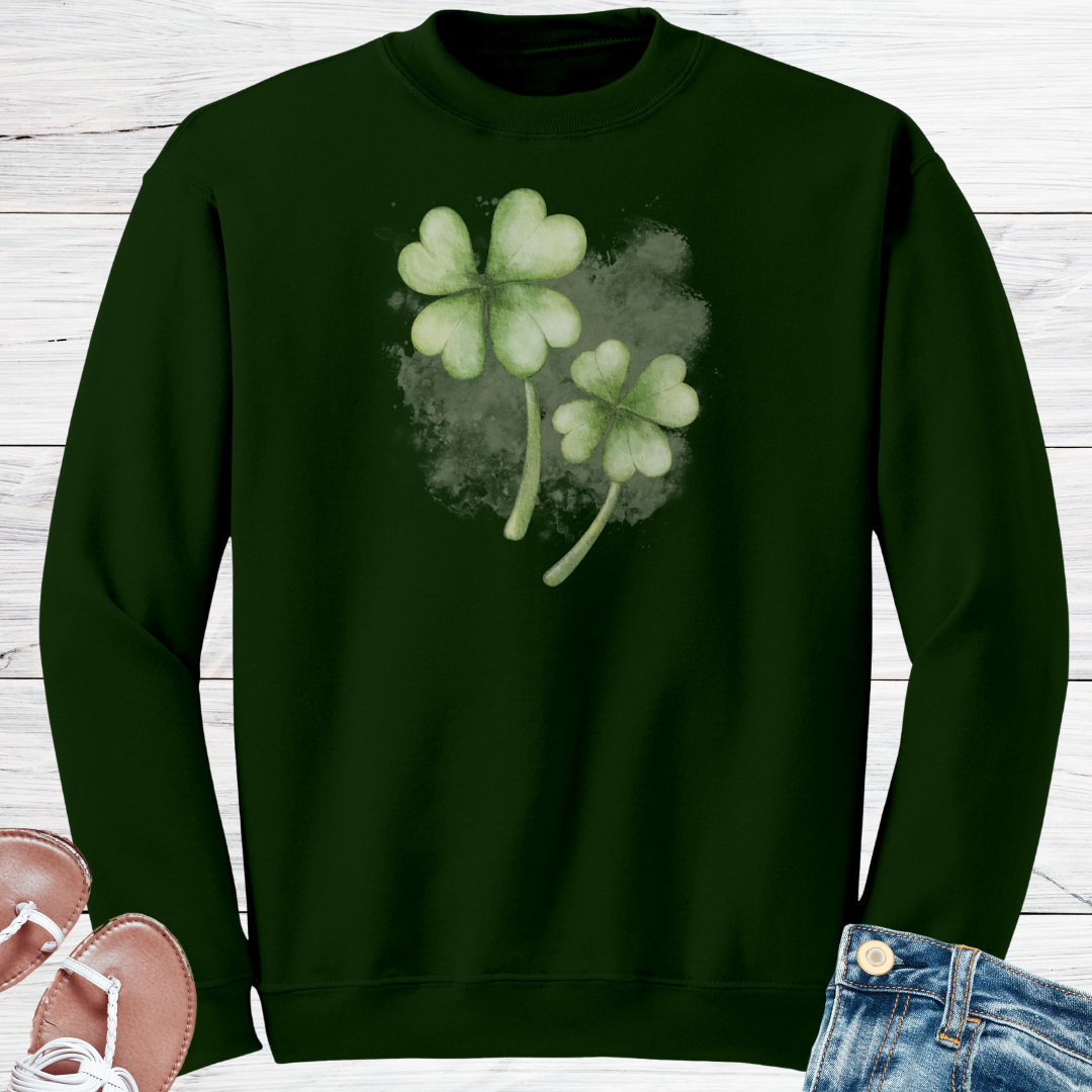 St Patrick's Day Sweatshirt, Shamrock Sweater, St Paddy's Day Lucky Irish Clover Clothing, Gift for Nature Lover