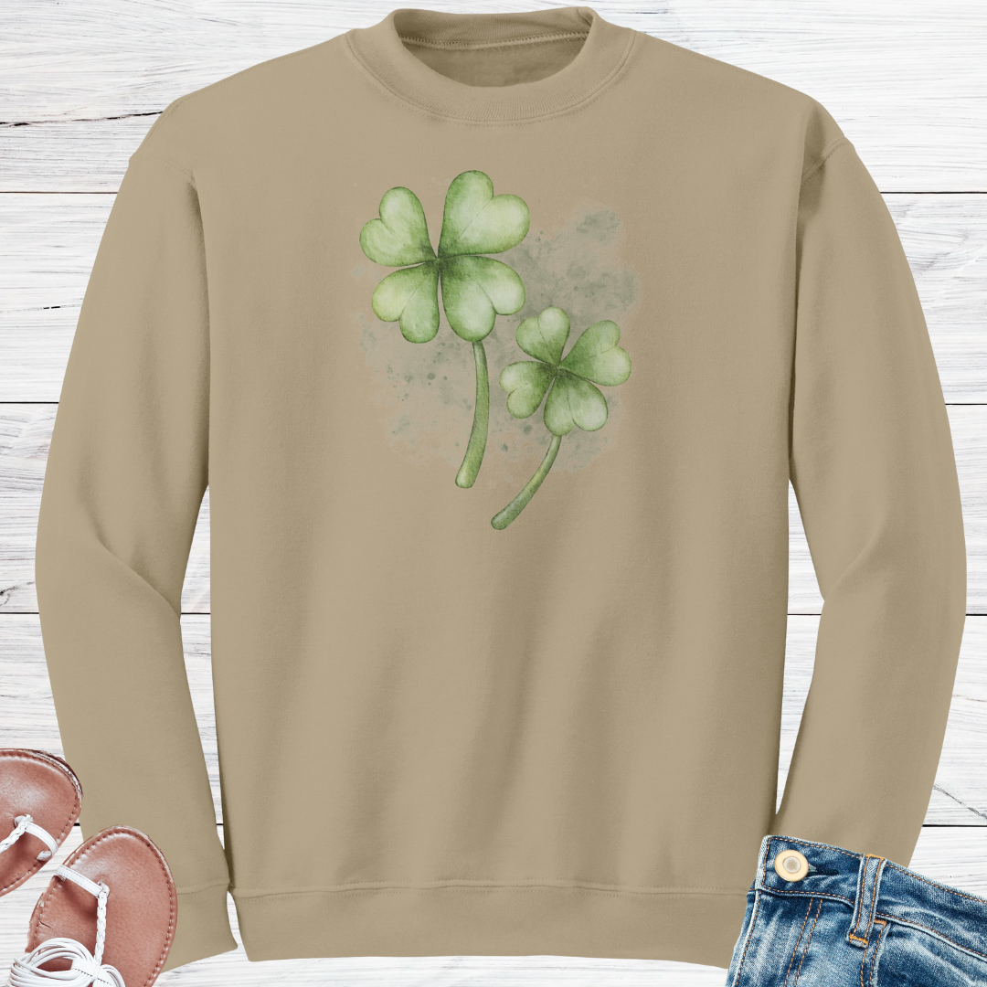St Patrick's Day Sweatshirt, Shamrock Sweater, St Paddy's Day Lucky Irish Clover Clothing, Gift for Nature Lover