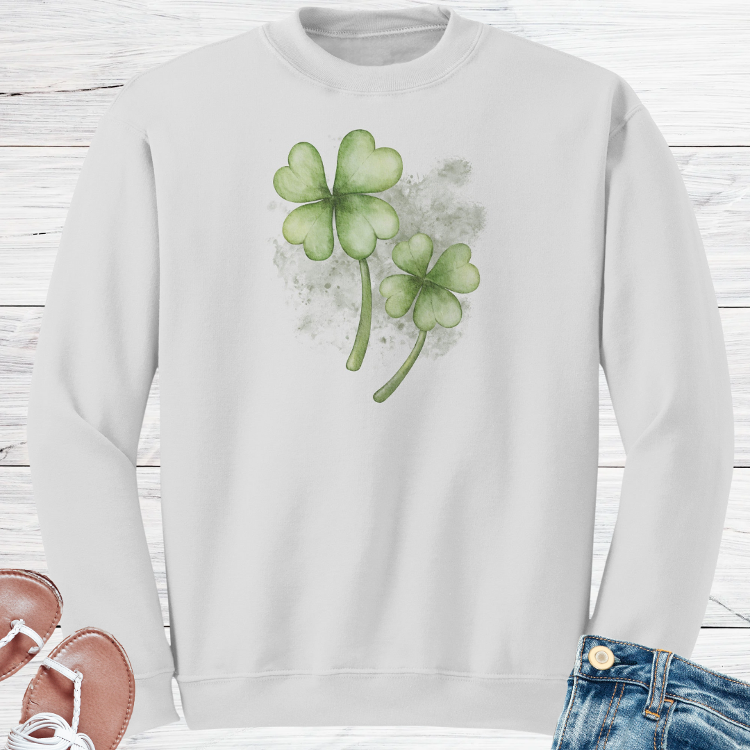 St Patrick's Day Sweatshirt, Shamrock Sweater, St Paddy's Day Lucky Irish Clover Clothing, Gift for Nature Lover