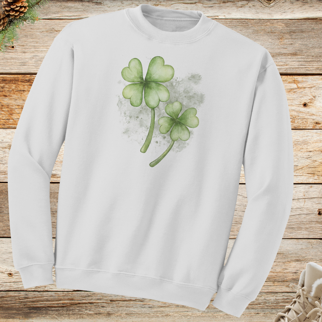 St Patrick's Day Sweatshirt, Shamrock Sweater, St Paddy's Day Lucky Irish Clover Clothing, Gift for Nature Lover