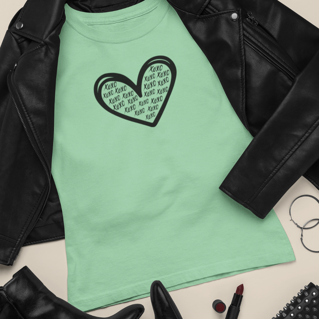 XOXO Valentine's Day Heart Shirt, Love Hearts Tee, Kindness Motivational Tshirt, Graphic Graffiti Streetwear, Valentine's Day Gift for Her