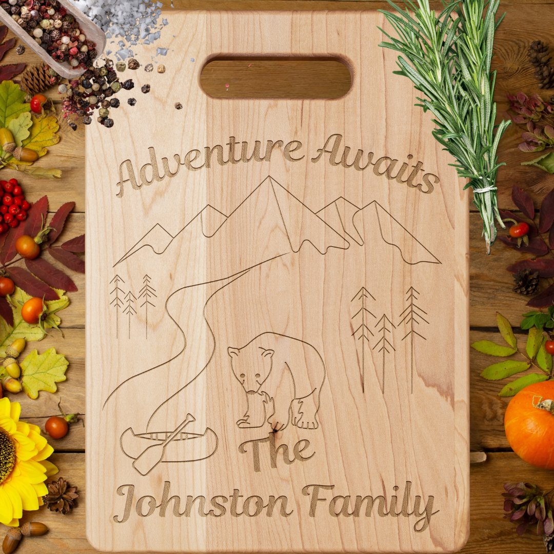 Camping Gear, RV Accessories, Camp Cutting Board, Caravan Gift, Van Life Decor, Bear Lover Gift, Hiking Gear, Nature Lover Gift, Kitchenware