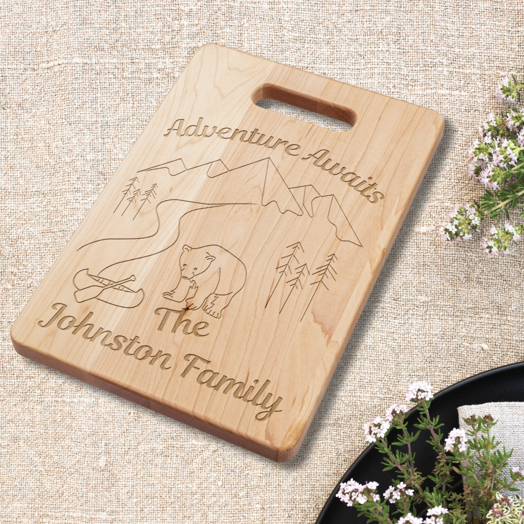 Camping Gear, RV Accessories, Camp Cutting Board, Caravan Gift, Van Life Decor, Bear Lover Gift, Hiking Gear, Nature Lover Gift, Kitchenware