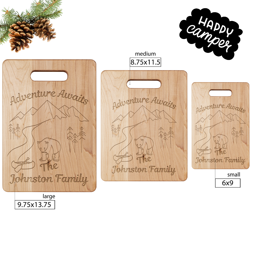 Camping Gear, RV Accessories, Camp Cutting Board, Caravan Gift, Van Life Decor, Bear Lover Gift, Hiking Gear, Nature Lover Gift, Kitchenware
