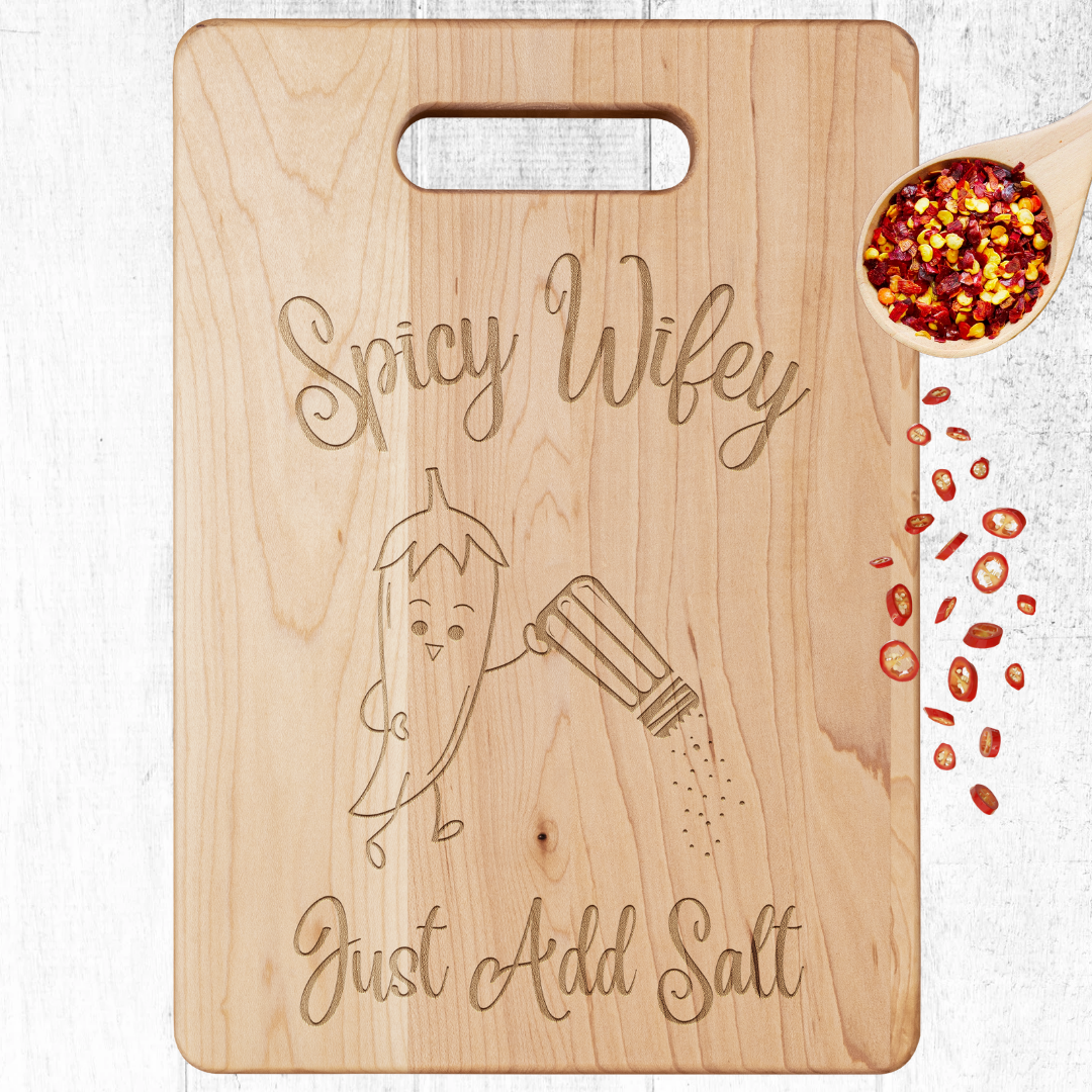 Funny Kitchen Decor, Wifey Collection, Chilli Lover Gift, Cutting Board, New Home Gift, Wedding Gift, Housewarming Gift