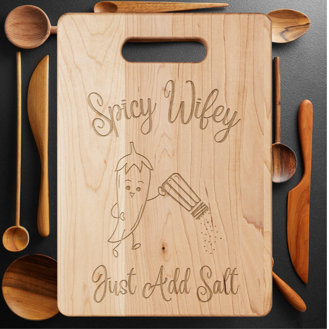 Funny Kitchen Decor, Wifey Collection, Chilli Lover Gift, Cutting Board, New Home Gift, Wedding Gift, Housewarming Gift