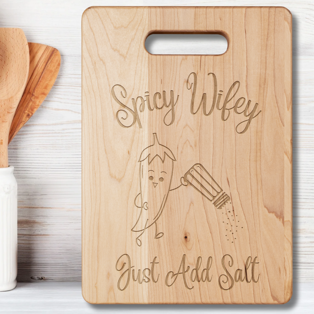 Funny Kitchen Decor, Wifey Collection, Chilli Lover Gift, Cutting Board, New Home Gift, Wedding Gift, Housewarming Gift