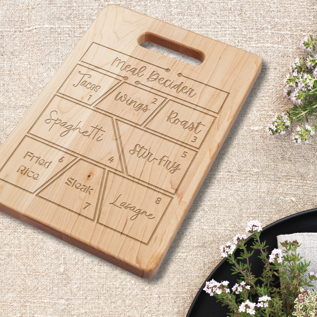 Cute Kitchen Decor, House-warming Gift, Meal Decider Cutting Board, Gift for Cook, Gift for Mother's Day, Wedding Gift