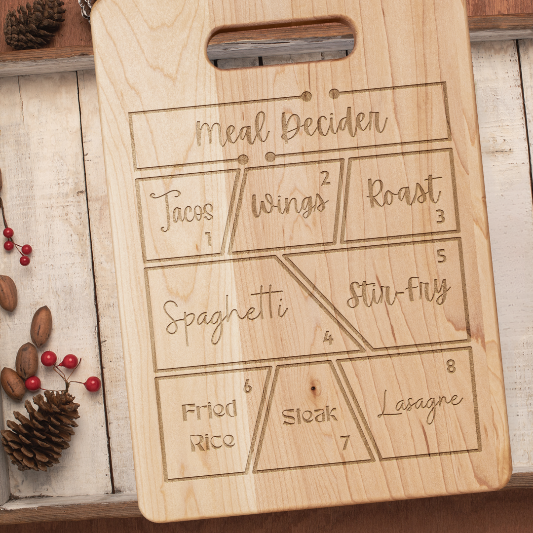 Cute Kitchen Decor, House-warming Gift, Meal Decider Cutting Board, Gift for Cook, Gift for Mother's Day, Wedding Gift
