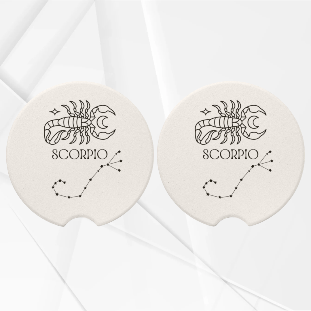 Scorpio Star Sign Car Coasters, Scorpio Star Constellation Coasters, Scorpio Zodiac Coasters, Scorpion Coasters, Gift for Scorpio, Astrology Lover Gift