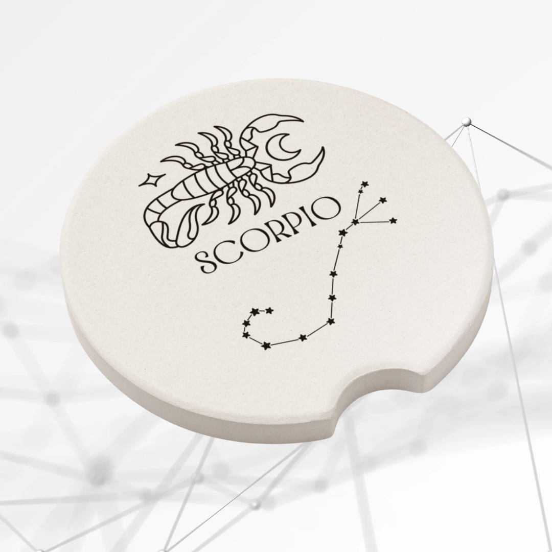 Scorpio Star Sign Car Coasters, Scorpio Star Constellation Coasters, Scorpio Zodiac Coasters, Scorpion Coasters, Gift for Scorpio, Astrology Lover Gift